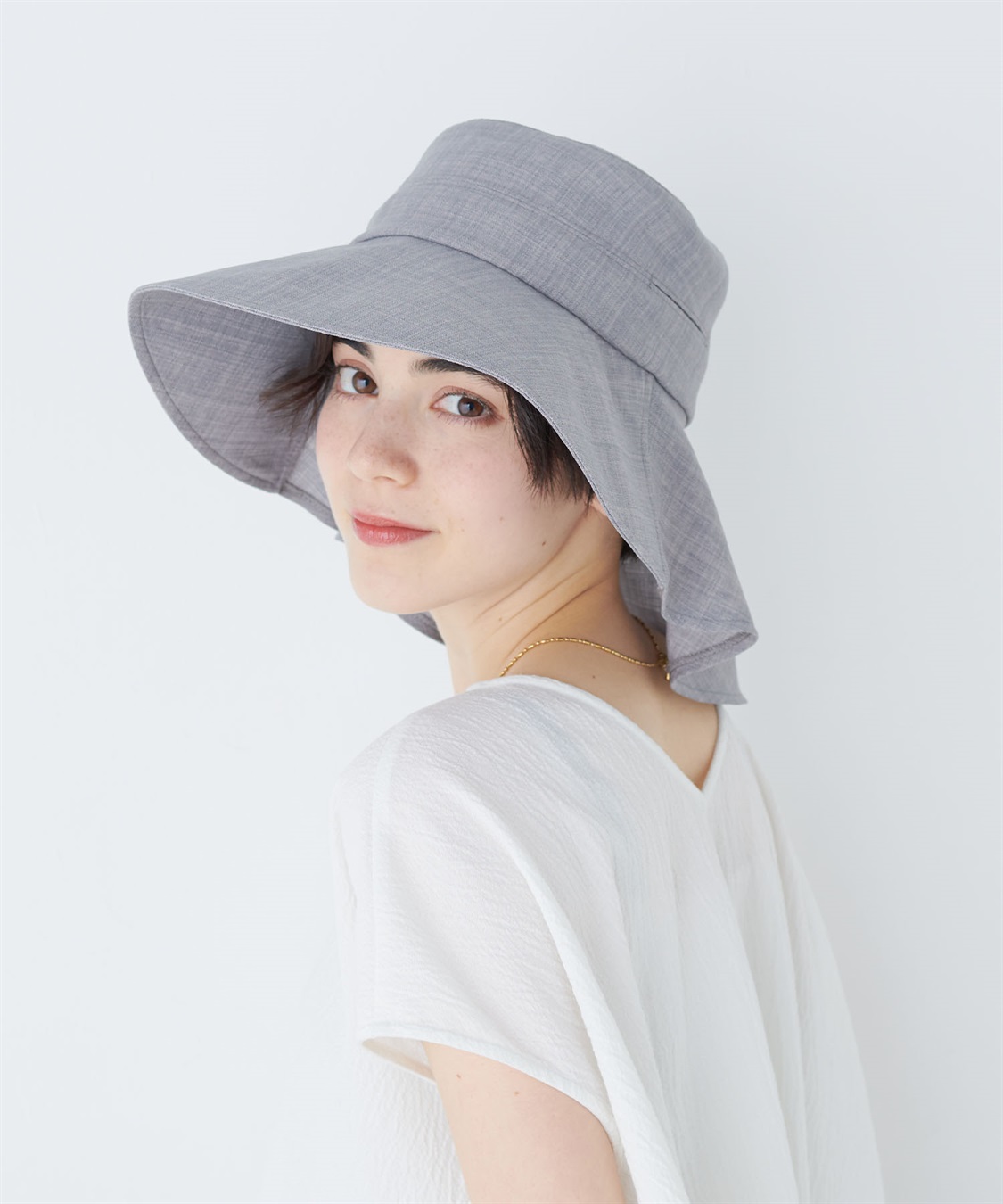 HATMIKKE UVカット日傘帽子 ベンチレーションタレ付きハット_sub_20