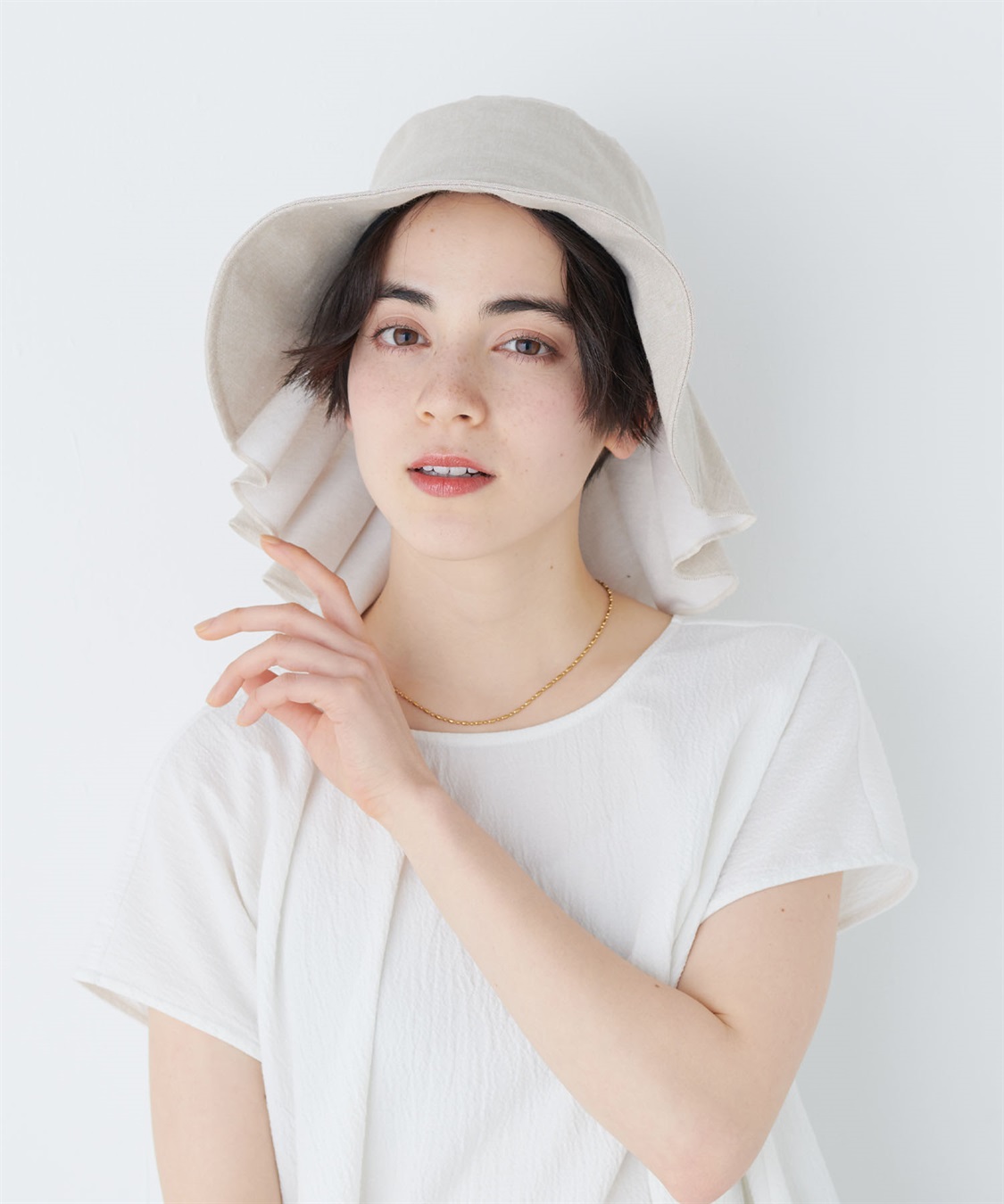 HATMIKKE UVカット日傘帽子 バックリボンタレ付きハット_sub_4