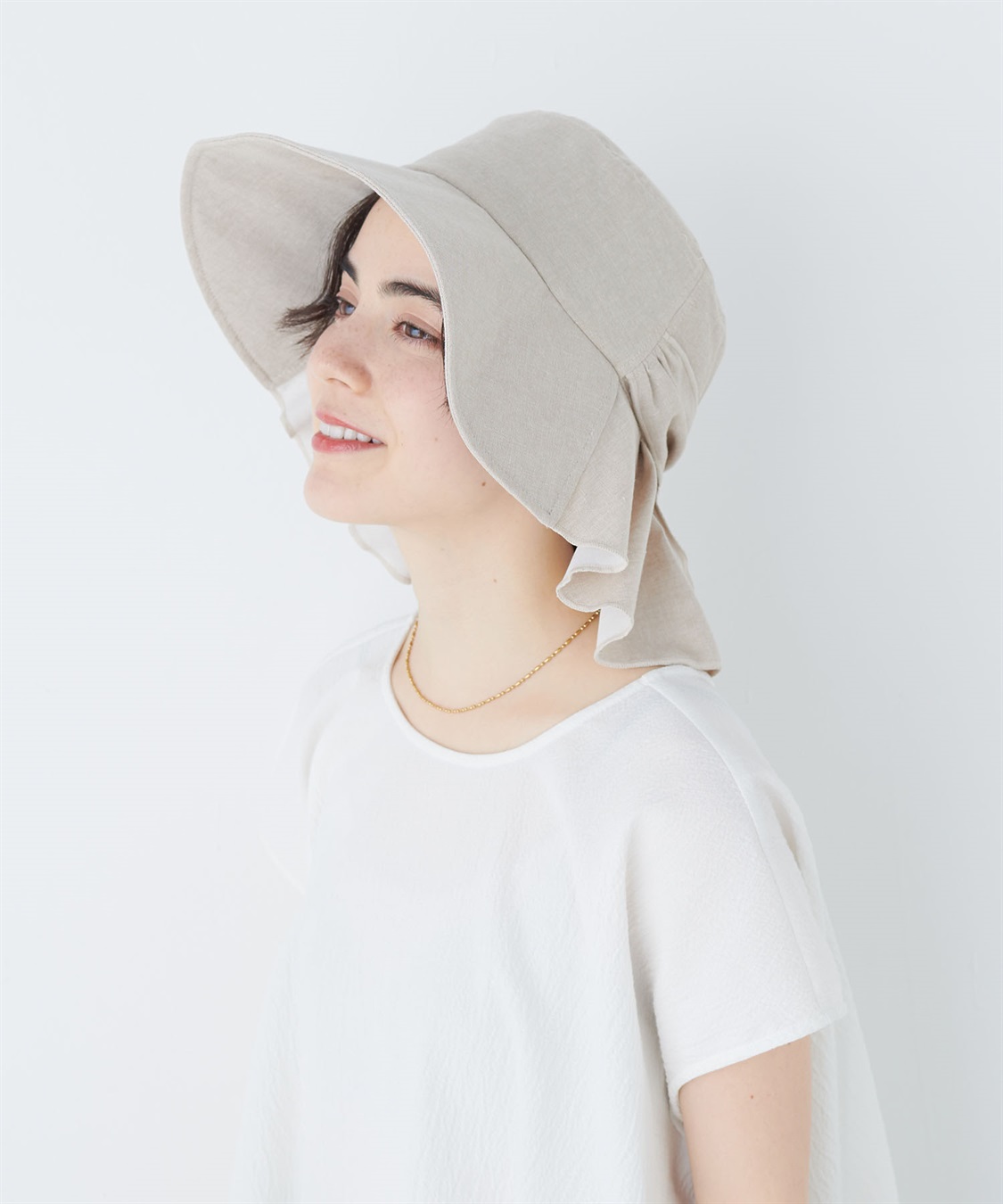 HATMIKKE UVカット日傘帽子 バックリボンタレ付きハット_sub_5