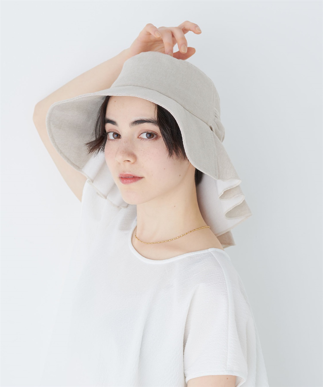 HATMIKKE UVカット日傘帽子 バックリボンタレ付きハット_sub_6