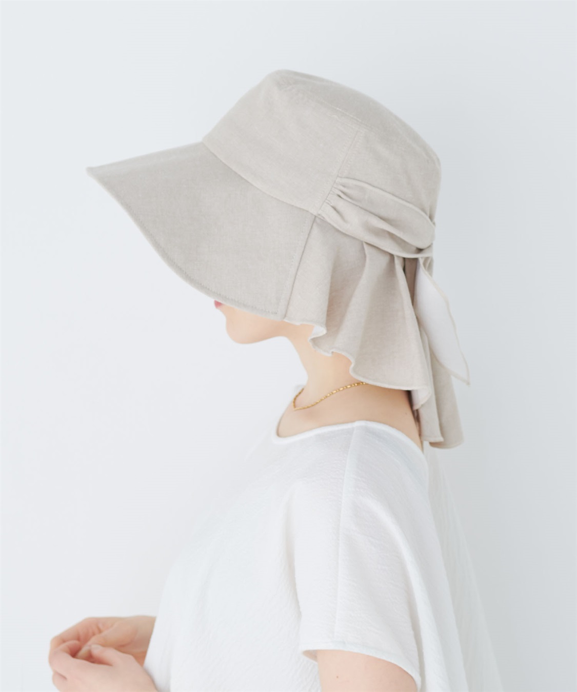 HATMIKKE UVカット日傘帽子 バックリボンタレ付きハット_sub_8