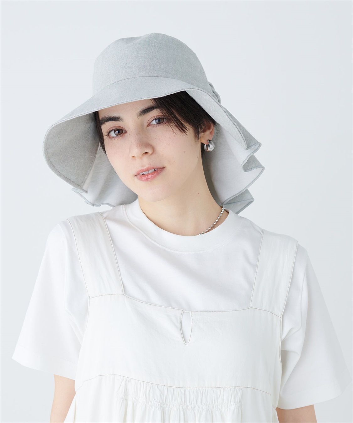 HATMIKKE UVカット日傘帽子 バックリボンタレ付きハット_sub_11