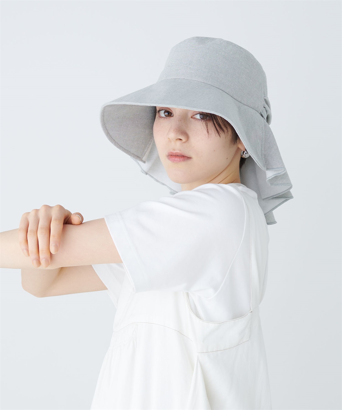 HATMIKKE UVカット日傘帽子 バックリボンタレ付きハット_sub_14