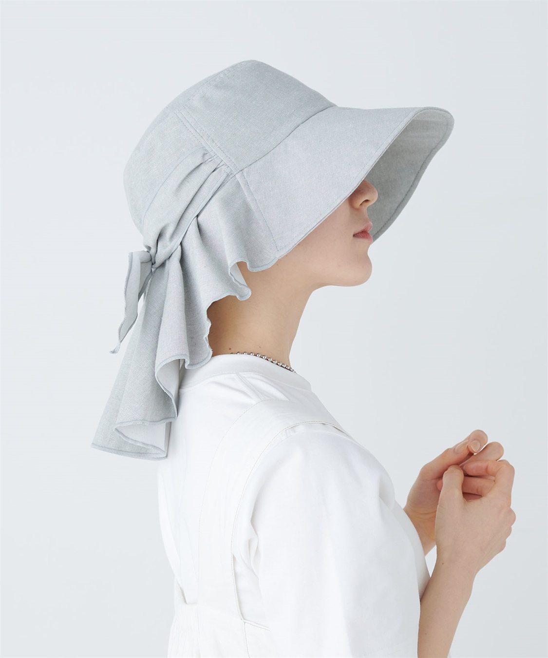 HATMIKKE UVカット日傘帽子 バックリボンタレ付きハット_sub_15