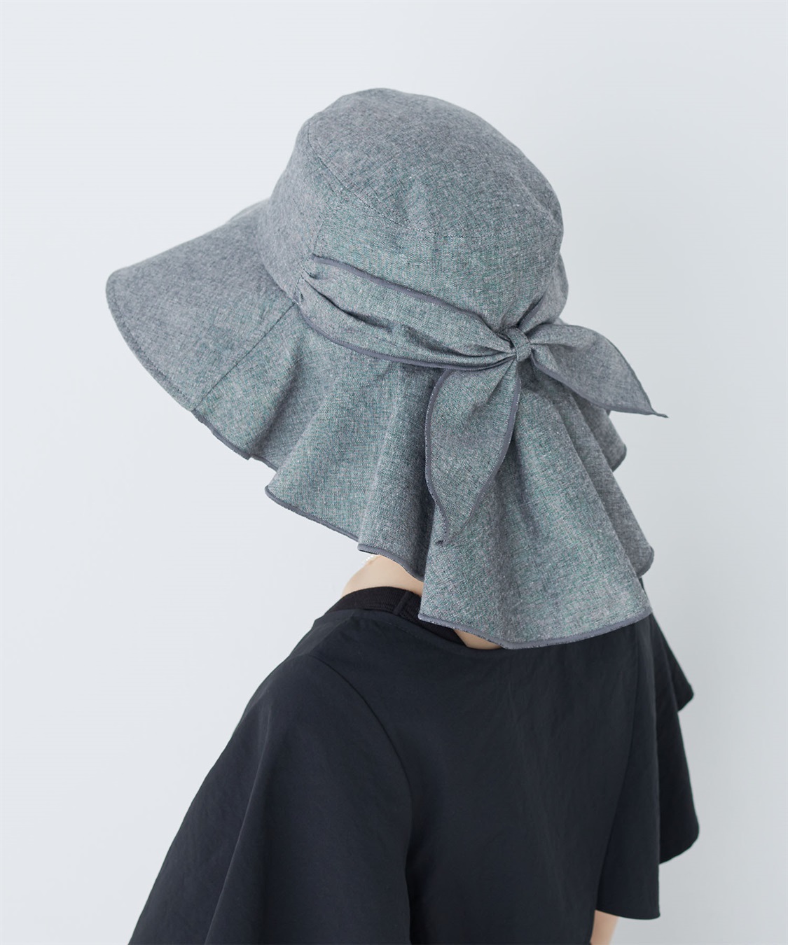 HATMIKKE UVカット日傘帽子 バックリボンタレ付きハット_sub_22