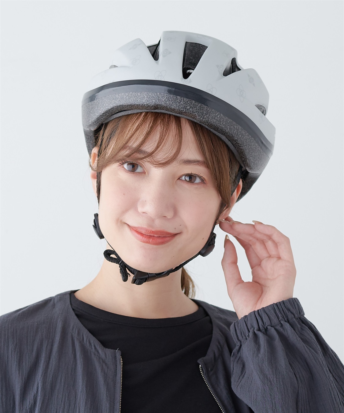 HATMIKKE 【MEET】軽量ヘルメット モノグラム柄 SG規格 自転車ヘルメット_sub_2