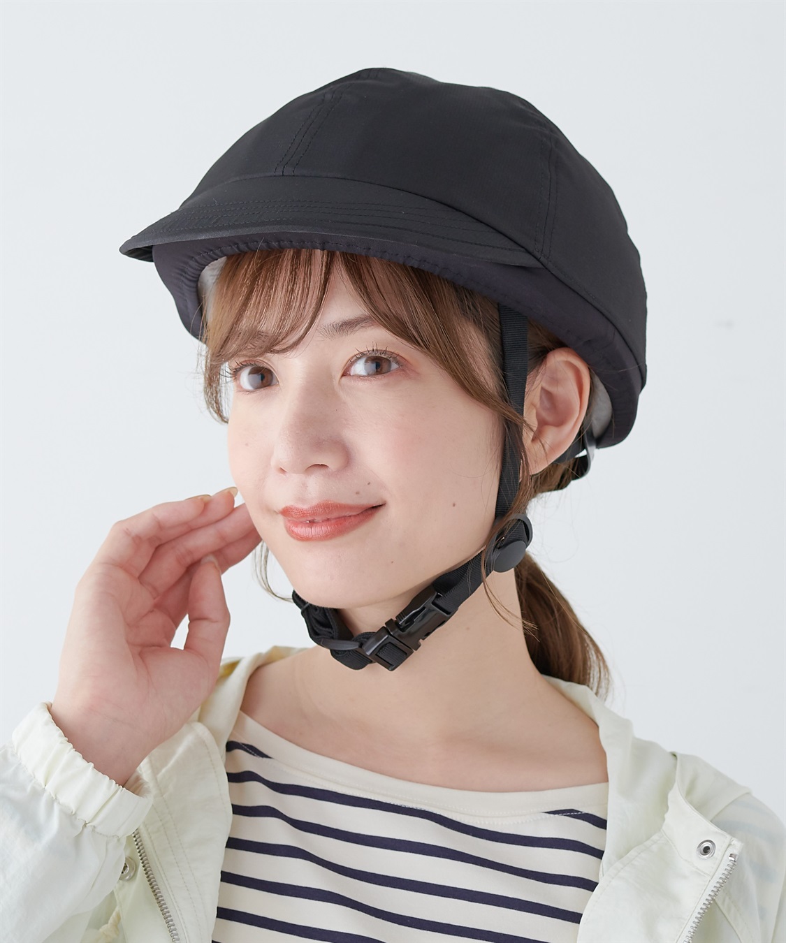 MEET】帽子見えカバー付き SG規格 自転車ヘルメット HATMIKKE｜クロス