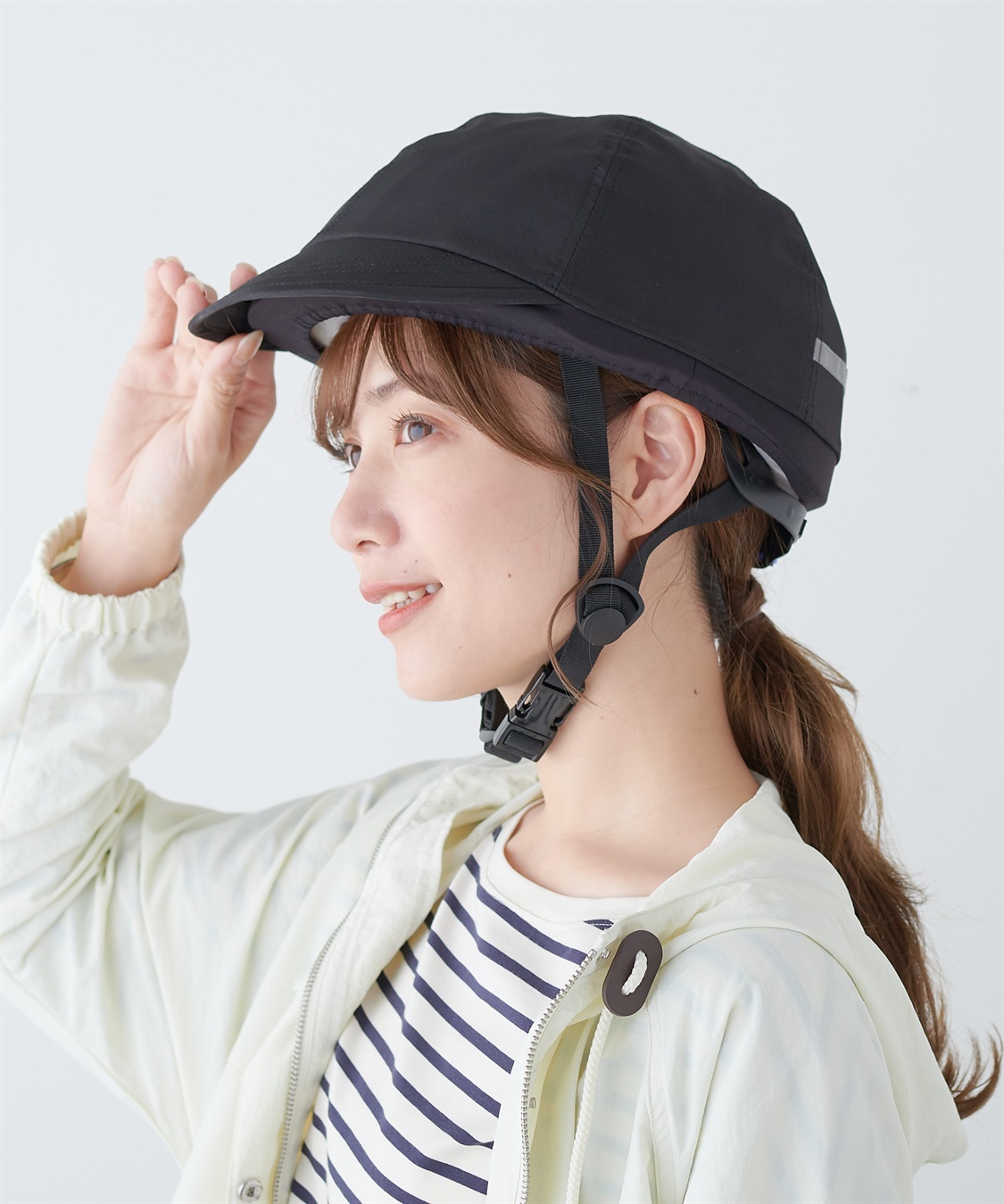 MEET】帽子見えカバー付き SG規格 自転車ヘルメット Life Style by