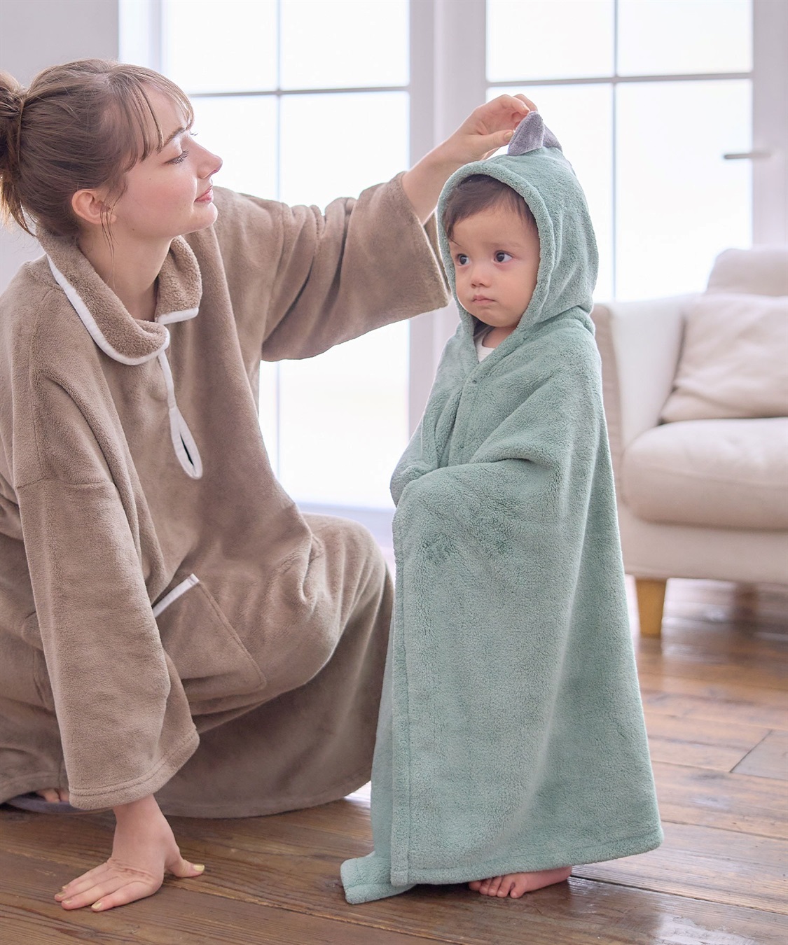 Rosemadame アニマルバスローブ フード付き 吸水速乾 ふんわり やわらか 肌ざわりやさしい マイクロファイバー_sub_13