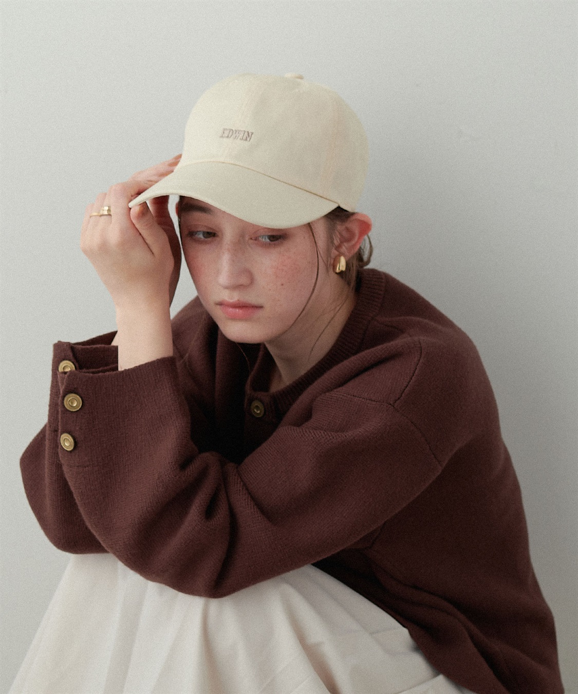 EDWIN/エドウィン】配色ロゴ刺しゅうキャップ HATMIKKE｜クロス