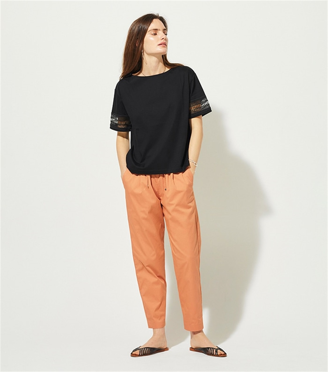 LE SOUK HOLIDAY 袖レースプルオーバーTシャツ_sub_2