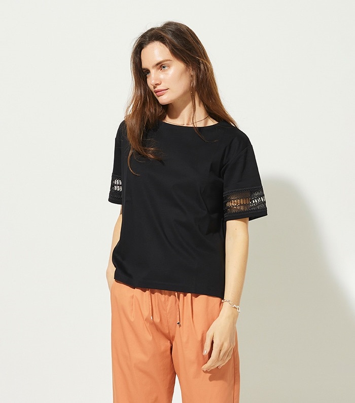 LE SOUK HOLIDAY 袖レースプルオーバーTシャツ_sub_4