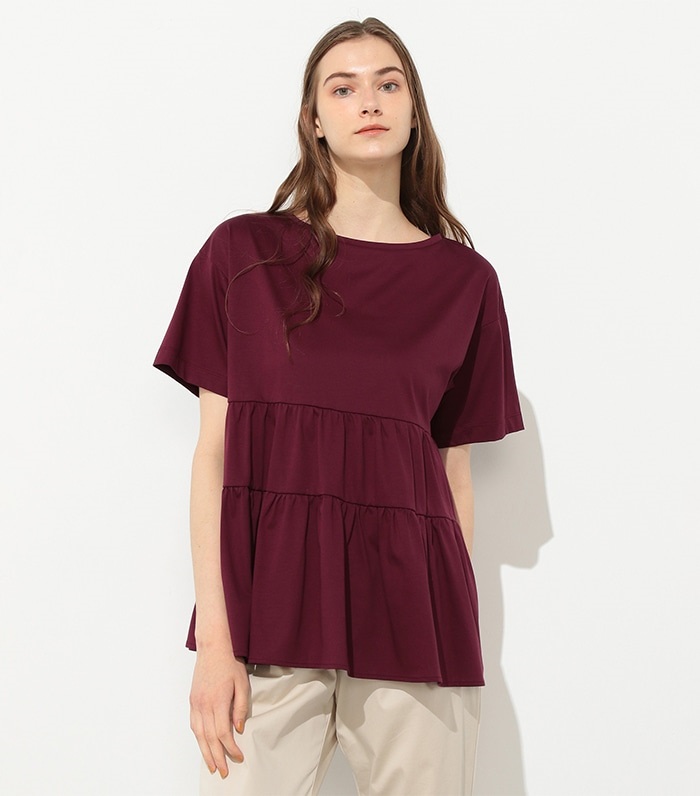 LE SOUK HOLIDAY ボートネックティアード半袖プルオーバー_sub_3