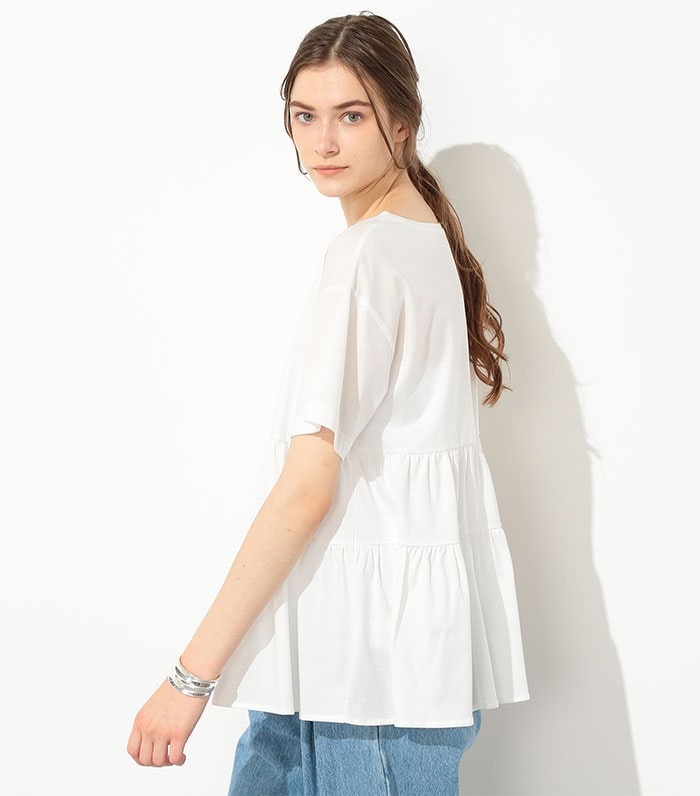 LE SOUK HOLIDAY ボートネックティアード半袖プルオーバー_sub_4