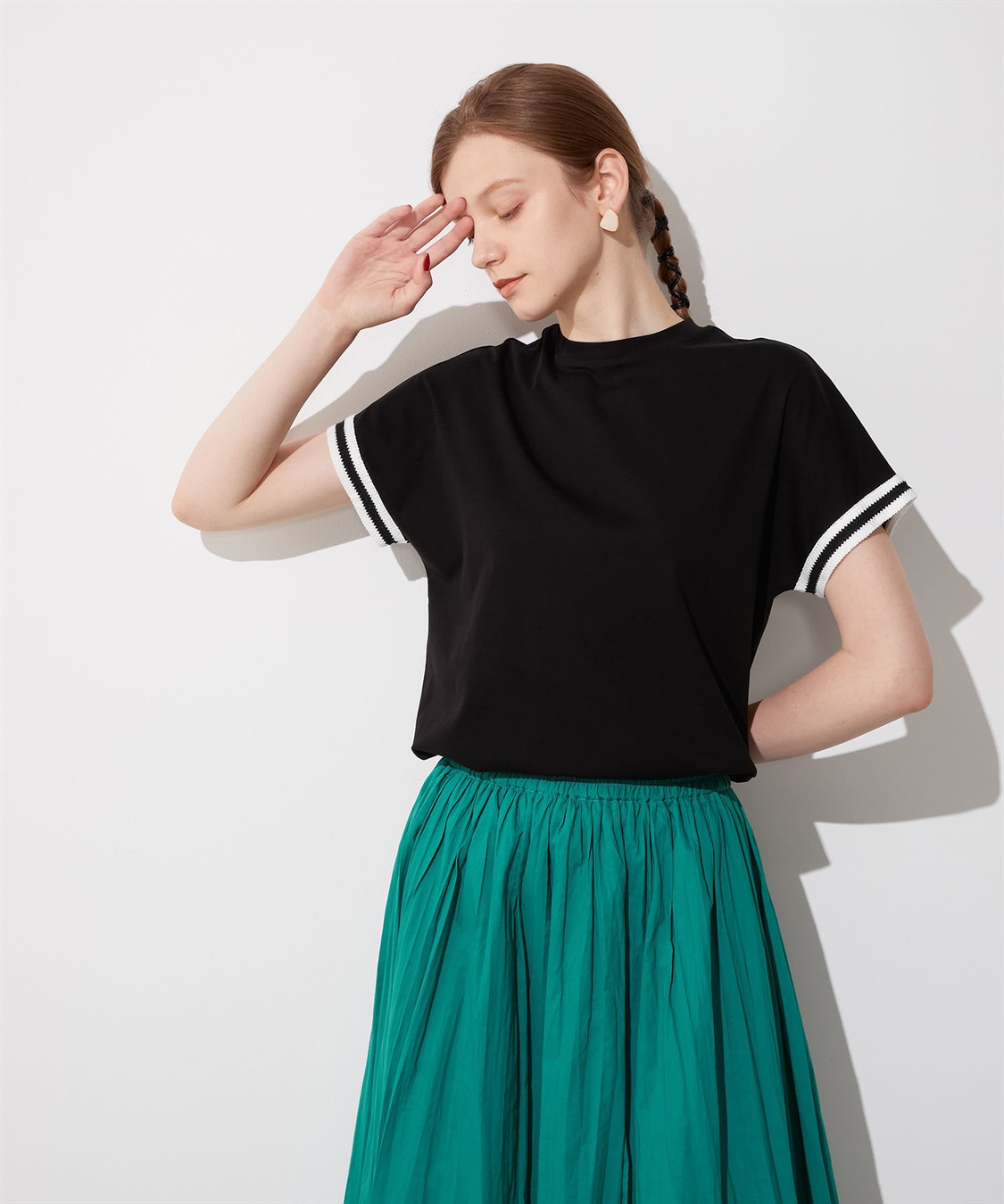 LE SOUK HOLIDAY 袖レースモックネックTシャツ_sub_2