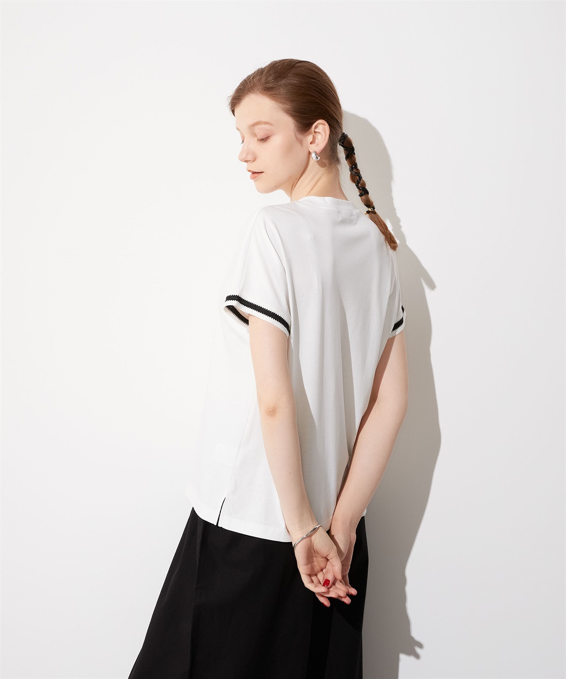 LE SOUK HOLIDAY 袖レースモックネックTシャツ_sub_5