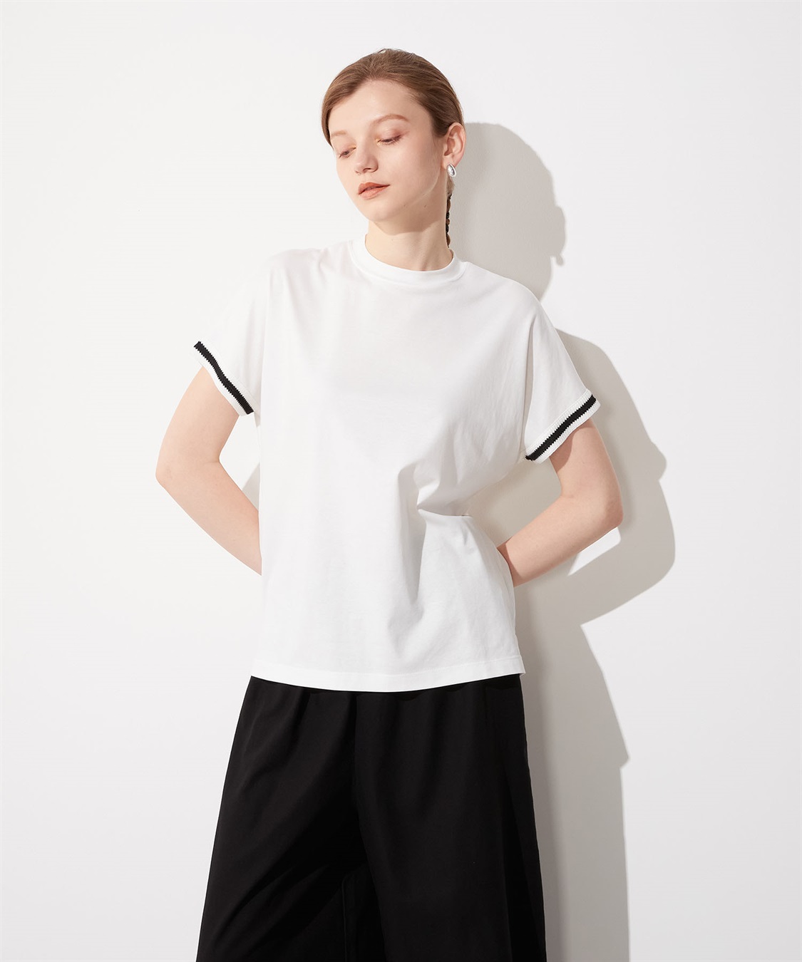 LE SOUK HOLIDAY 袖レースモックネックTシャツ_sub_6