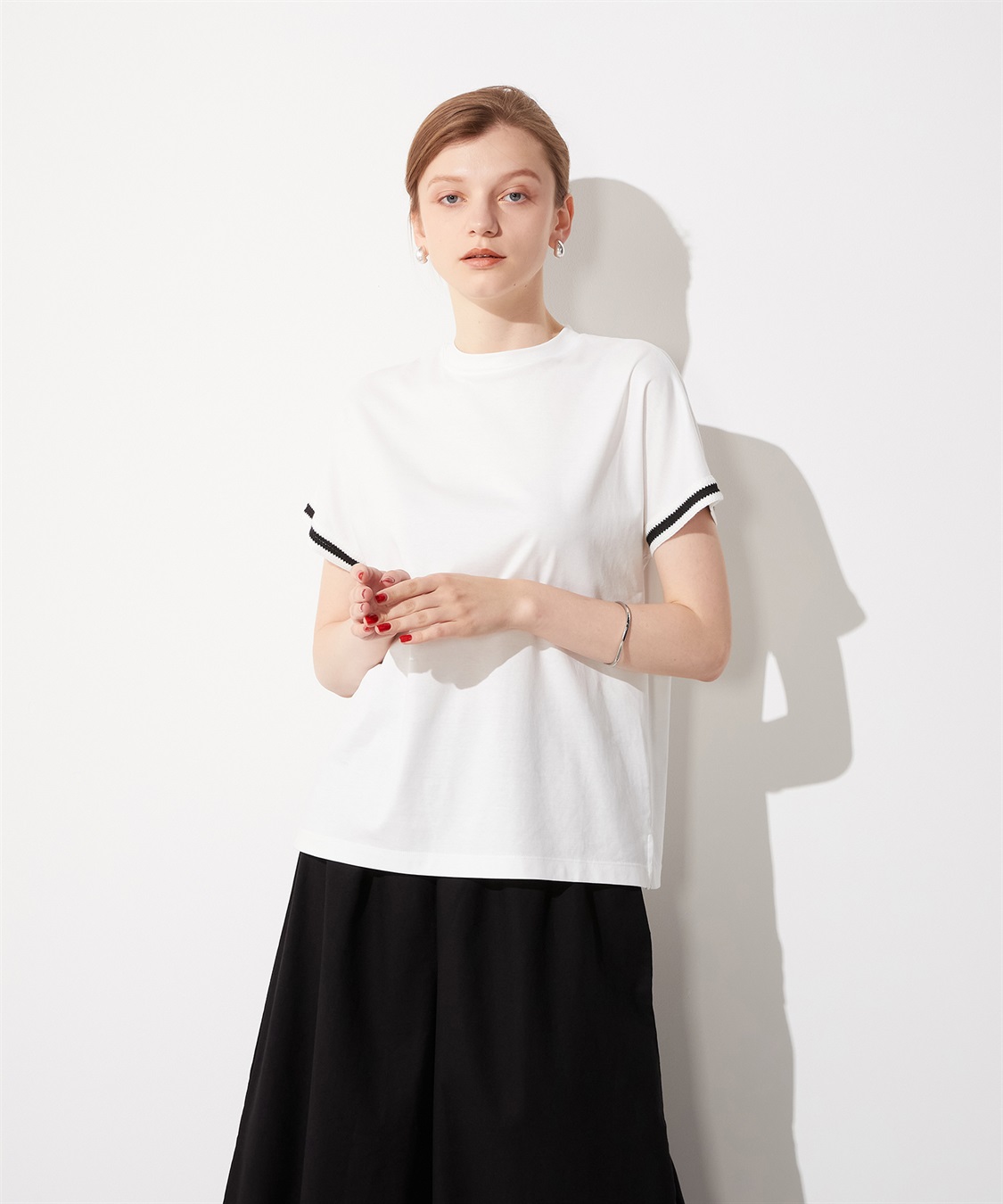 LE SOUK HOLIDAY 袖レースモックネックTシャツ_sub_7