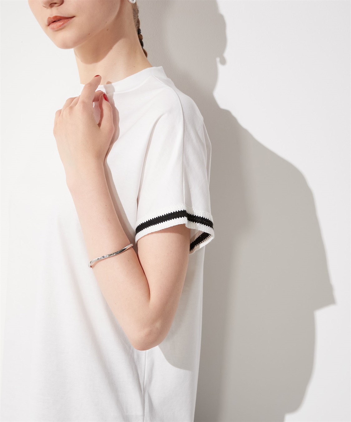 LE SOUK HOLIDAY 袖レースモックネックTシャツ_sub_8