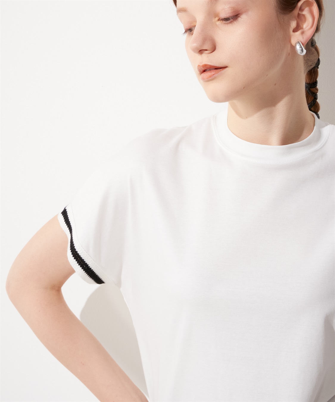 LE SOUK HOLIDAY 袖レースモックネックTシャツ_sub_9