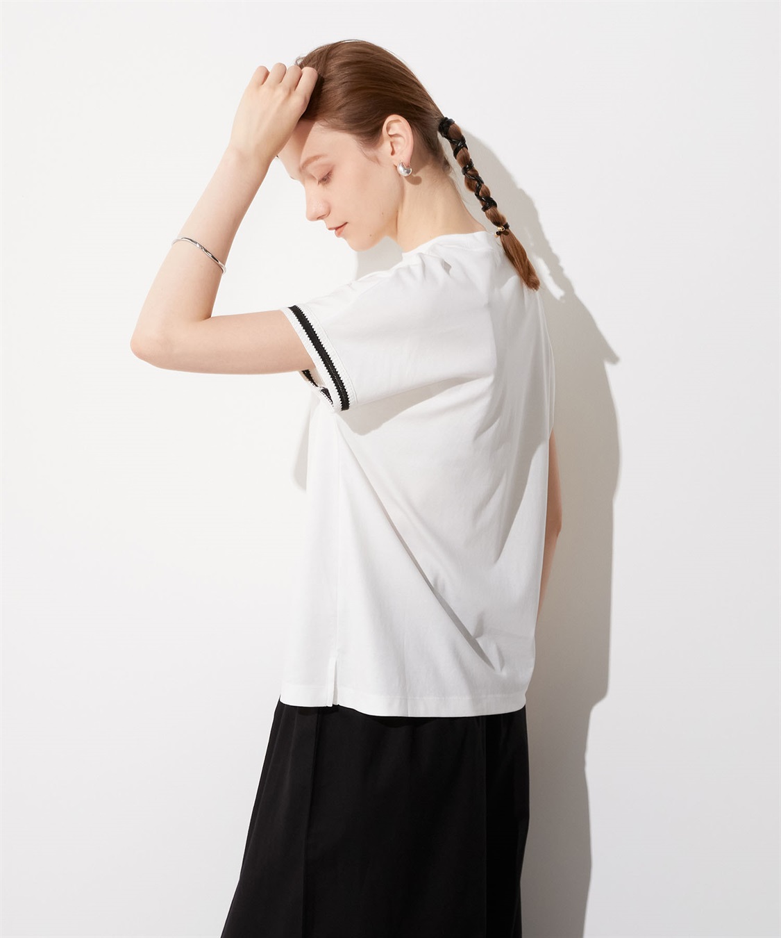 LE SOUK HOLIDAY 袖レースモックネックTシャツ_sub_12