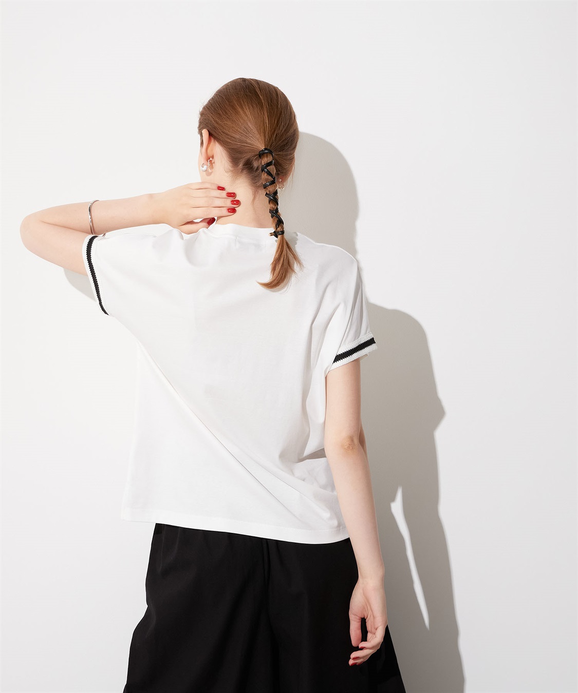 LE SOUK HOLIDAY 袖レースモックネックTシャツ_sub_17