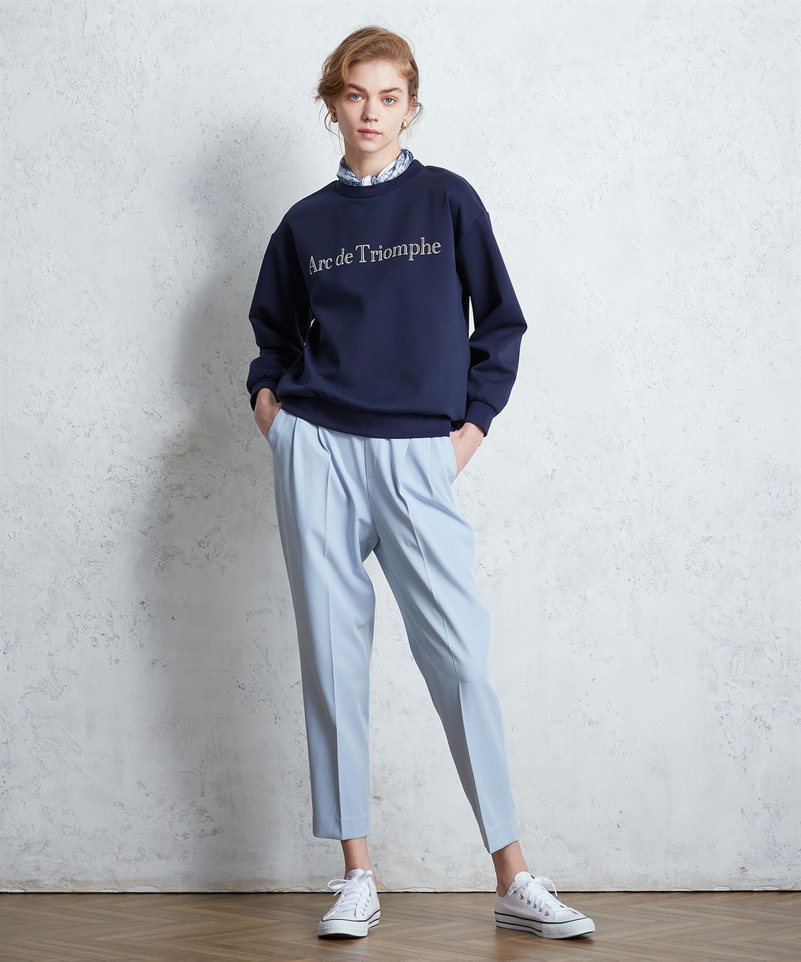 LE SOUK HOLIDAY カレッジプリントダンボールプルオーバー_sub_8