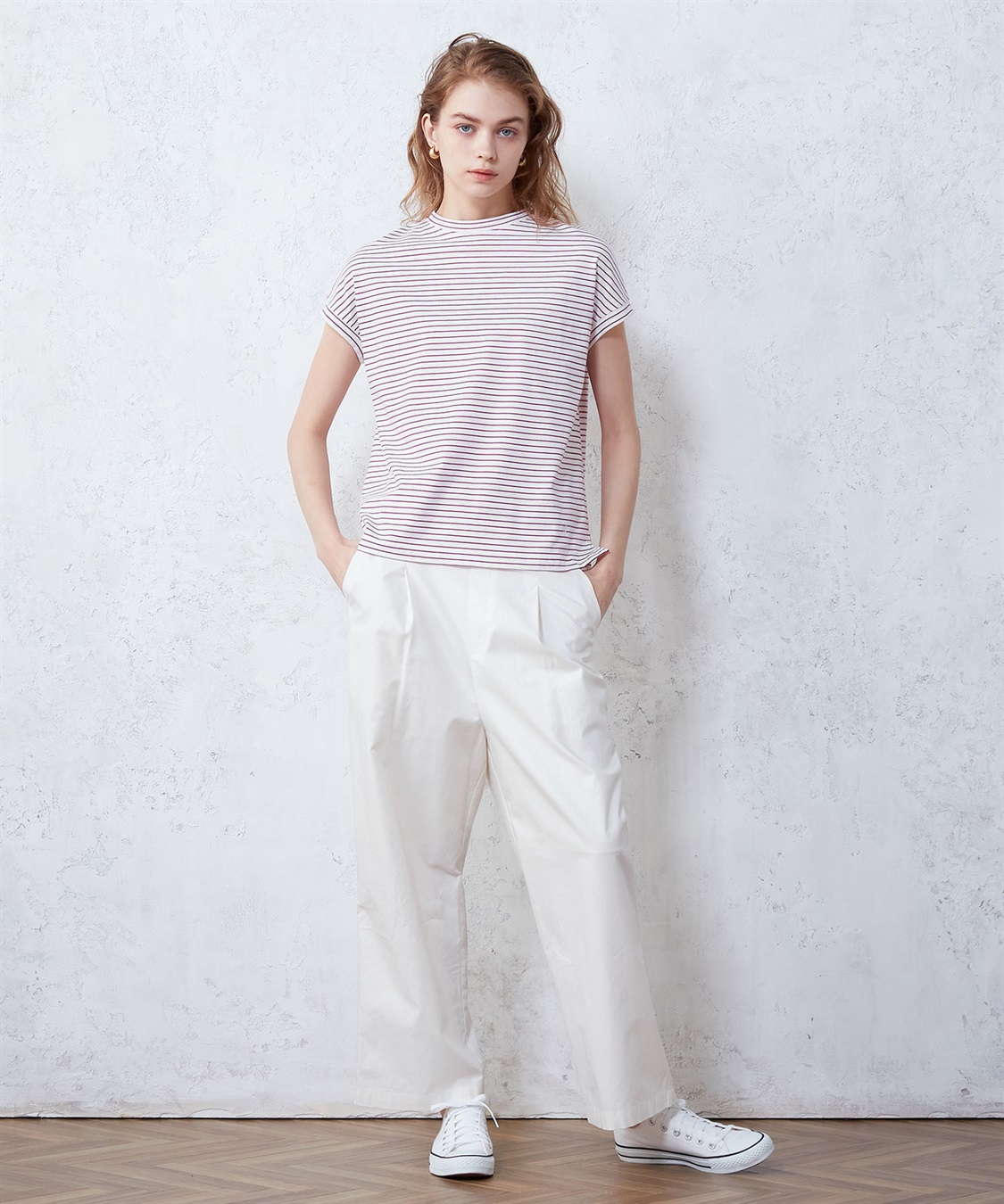 LE SOUK HOLIDAY モックネックボーダーTシャツ_sub_6