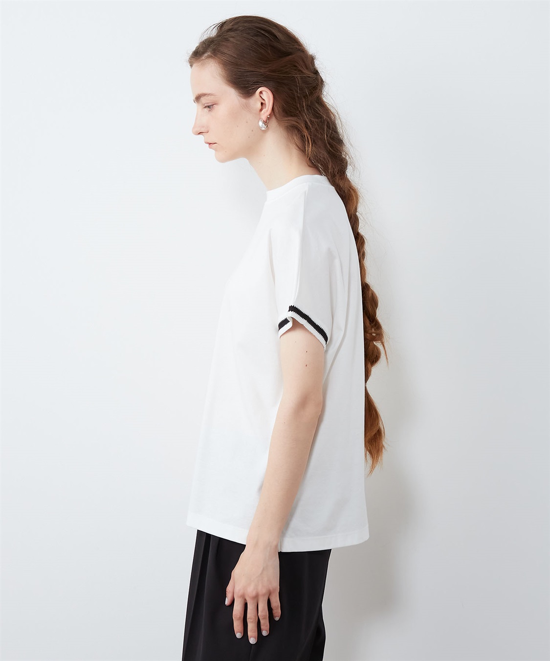 LE SOUK HOLIDAY テープ使いモックネックTシャツ_sub_1