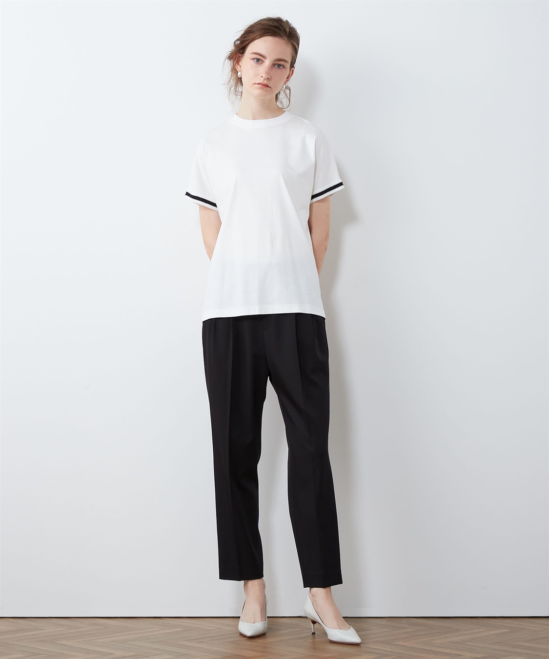 LE SOUK HOLIDAY テープ使いモックネックTシャツ_sub_8