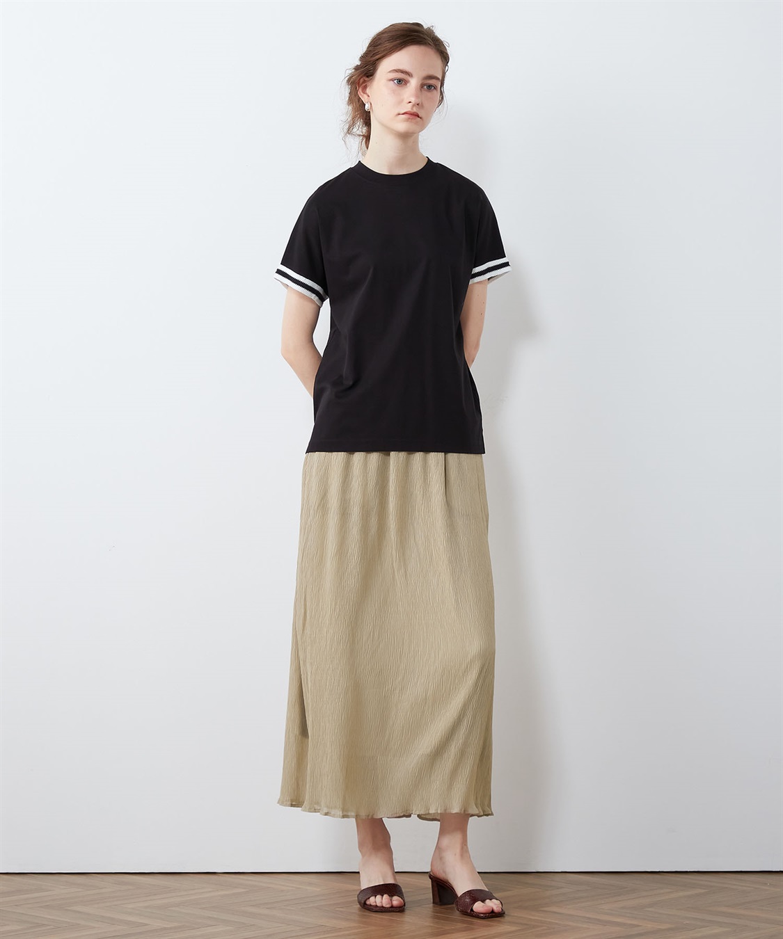 LE SOUK HOLIDAY テープ使いモックネックTシャツ_sub_14