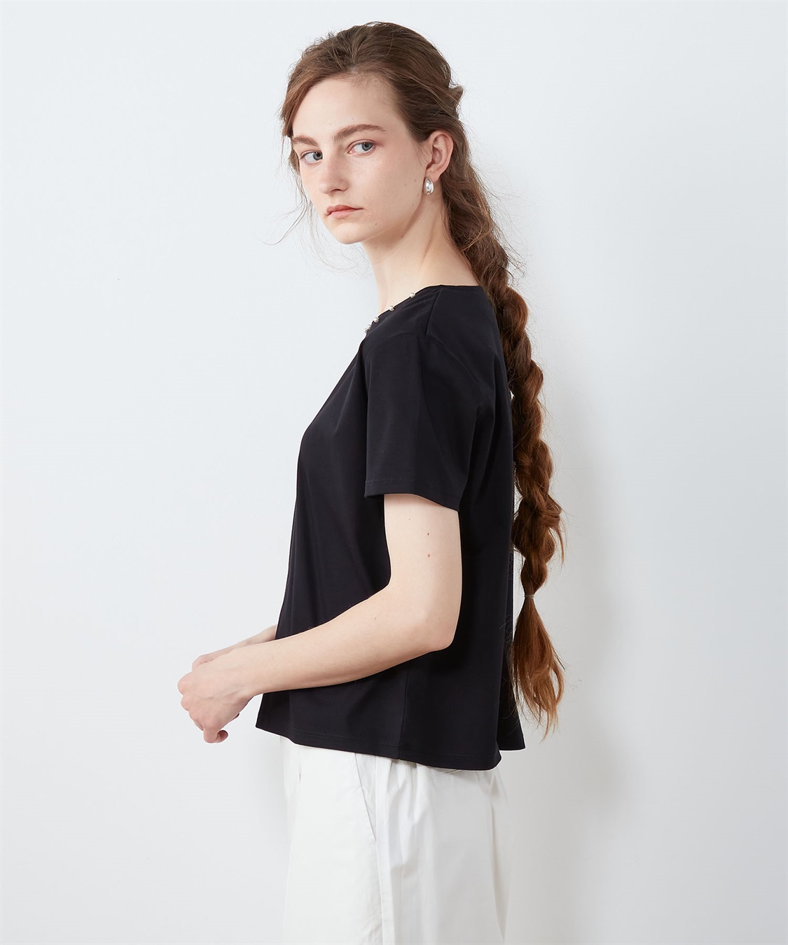 LE SOUK HOLIDAY パール使いTシャツ_sub_1