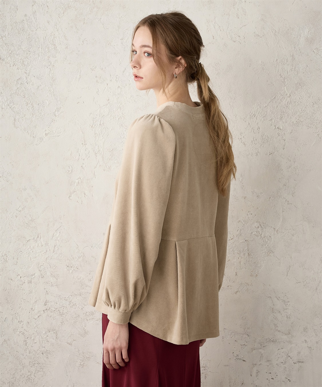 LE SOUK HOLIDAY ベロアペプラムプルオーバー_sub_3