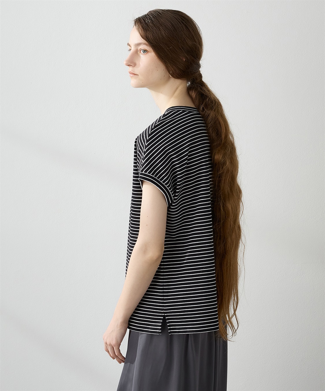 LE SOUK HOLIDAY モックネックボーダーTシャツ_sub_2