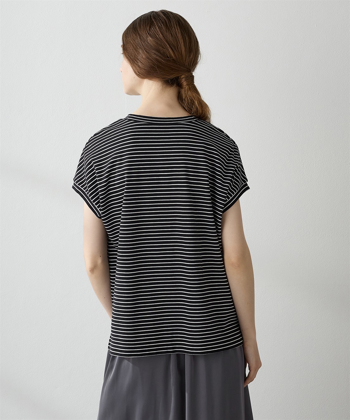 LE SOUK HOLIDAY モックネックボーダーTシャツ_sub_4