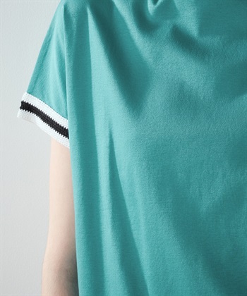 LE SOUK HOLIDAY 【接触冷感】袖テープモックネックTシャツ_subthumb_6