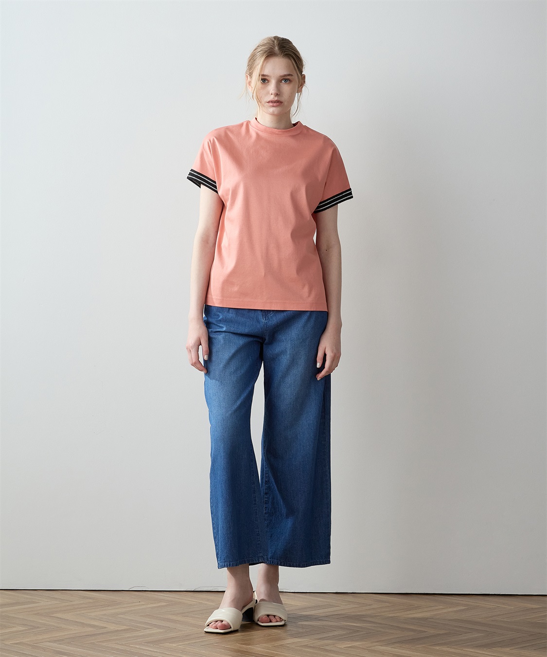 LE SOUK HOLIDAY 【接触冷感】袖テープモックネックTシャツ_sub_11