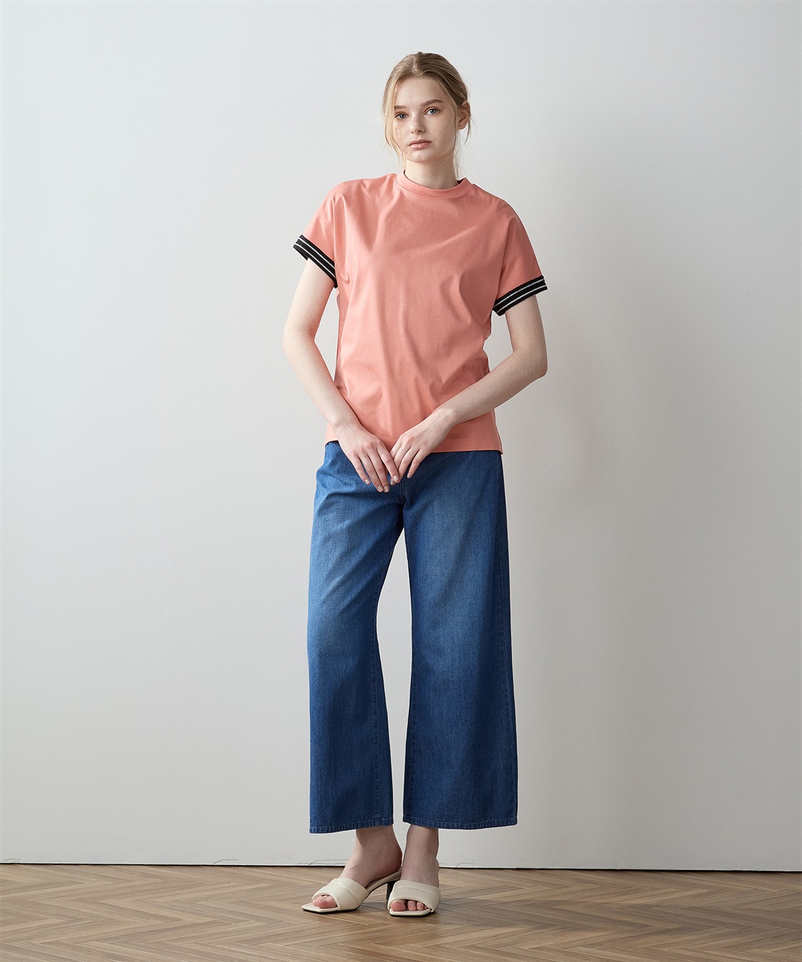 LE SOUK HOLIDAY 【接触冷感】袖テープモックネックTシャツ_sub_12