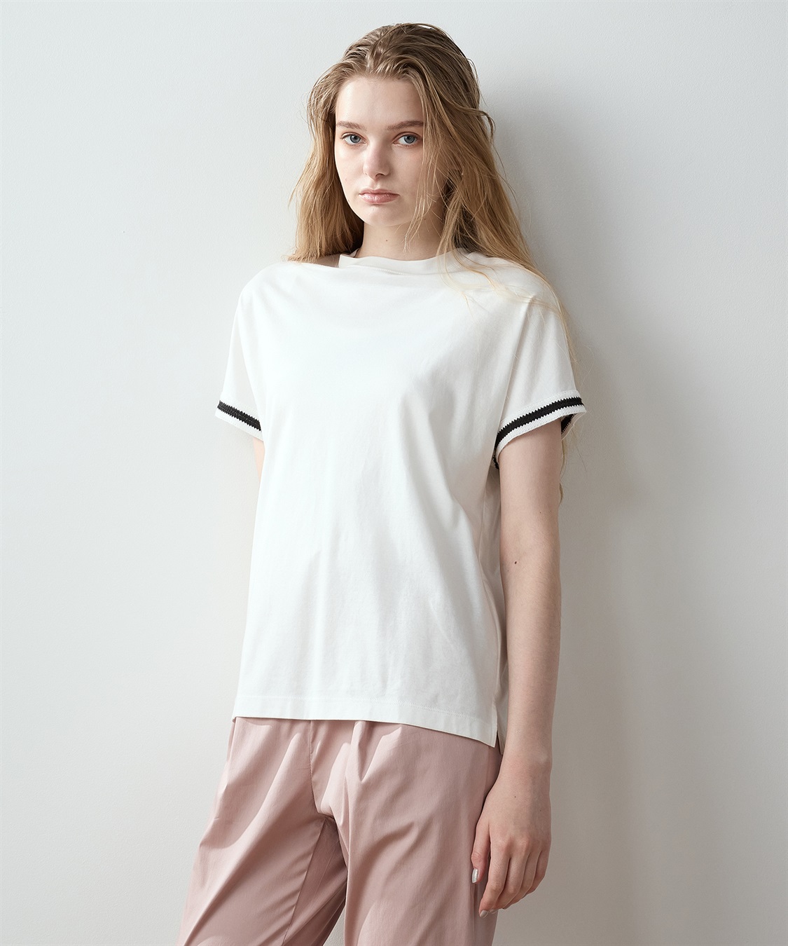 LE SOUK HOLIDAY 【接触冷感】袖テープモックネックTシャツ_sub_18