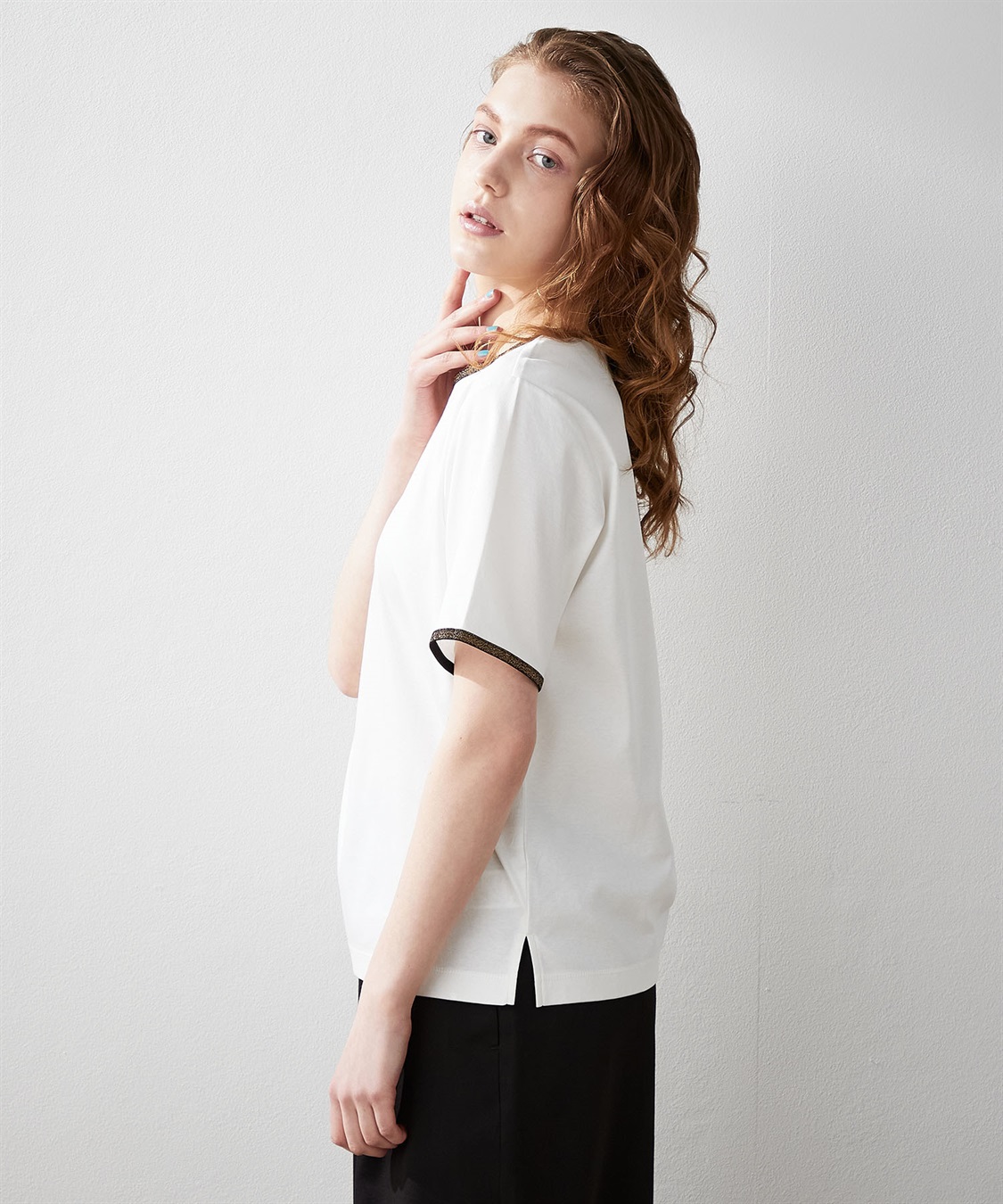 LE SOUK HOLIDAY 【接触冷感】ラメテープTシャツ_sub_2