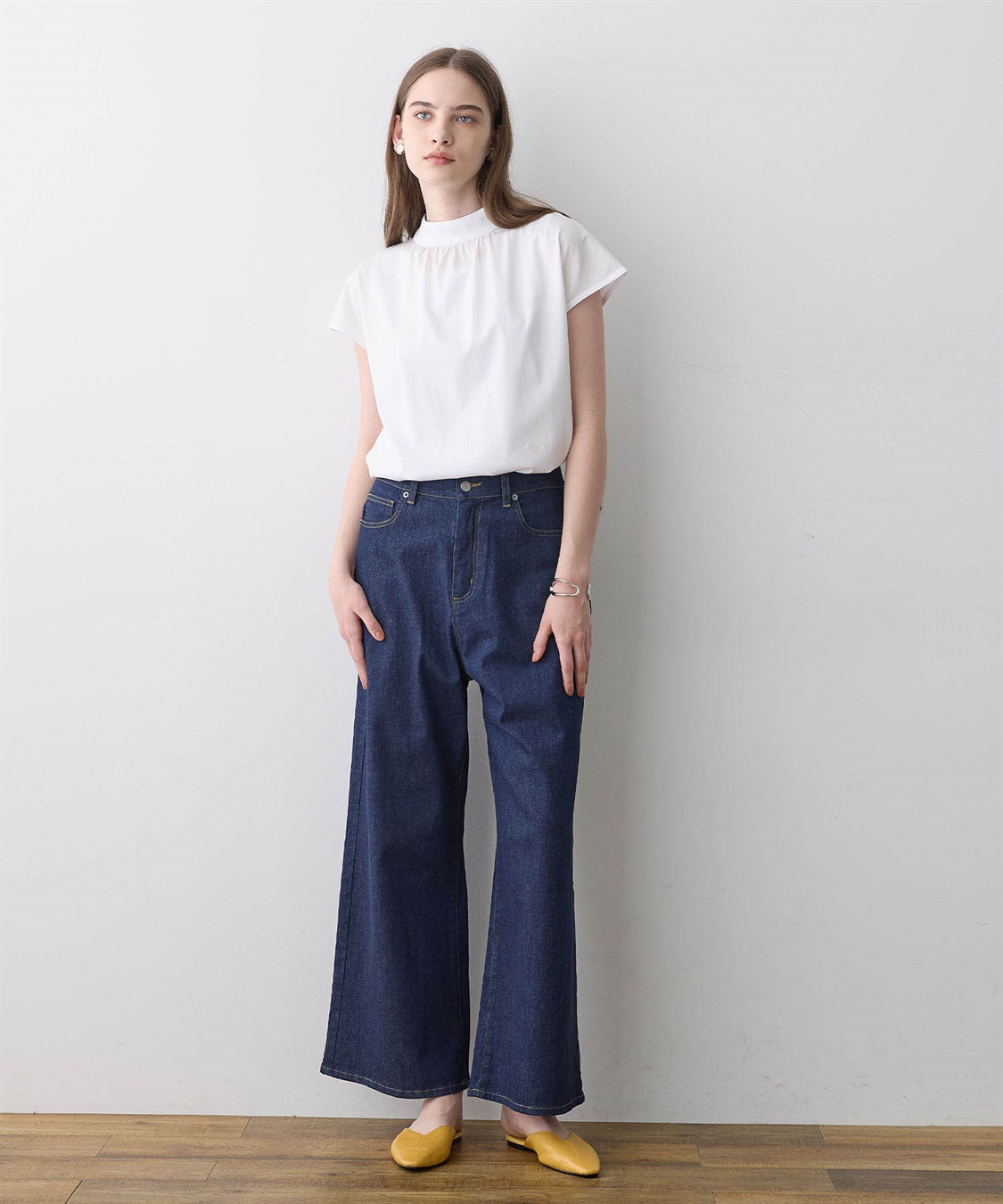 LE SOUK HOLIDAY 【接触冷感】ギャザーネックフレンチスリーブTシャツ_sub_10