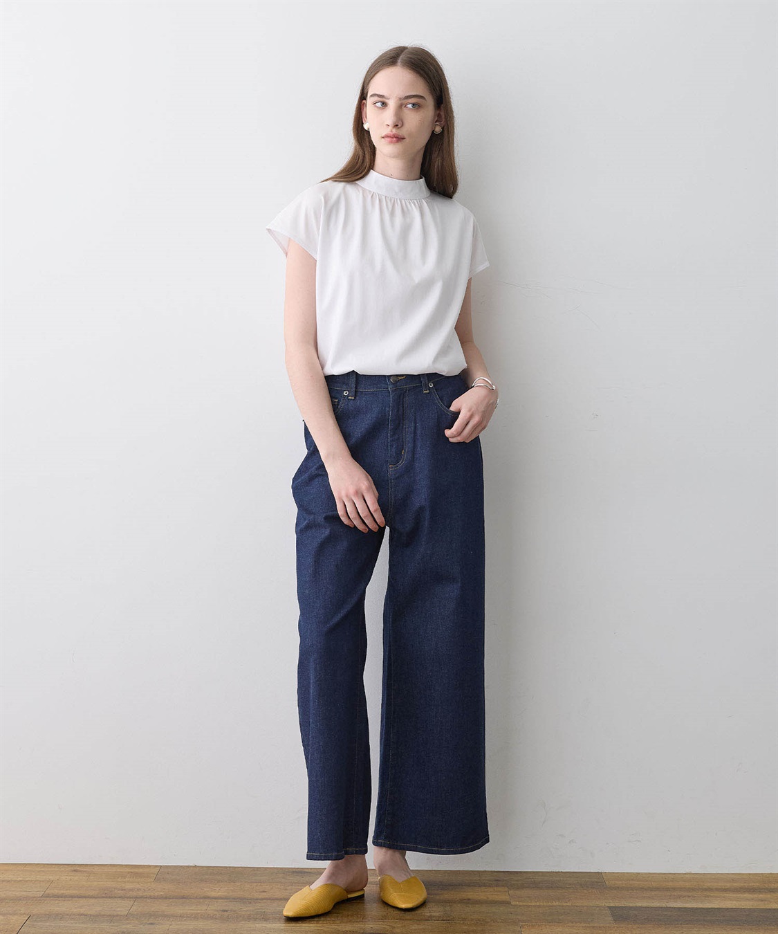 LE SOUK HOLIDAY 【接触冷感】ギャザーネックフレンチスリーブTシャツ_sub_11