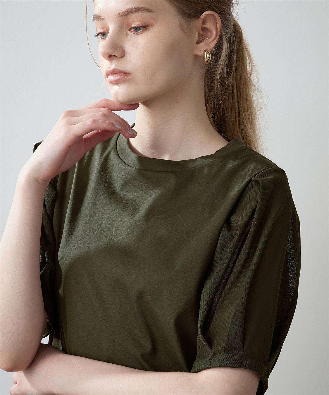 LE SOUK HOLIDAY 【接触冷感】チュールスリーブタックプルオーバー_sub_6