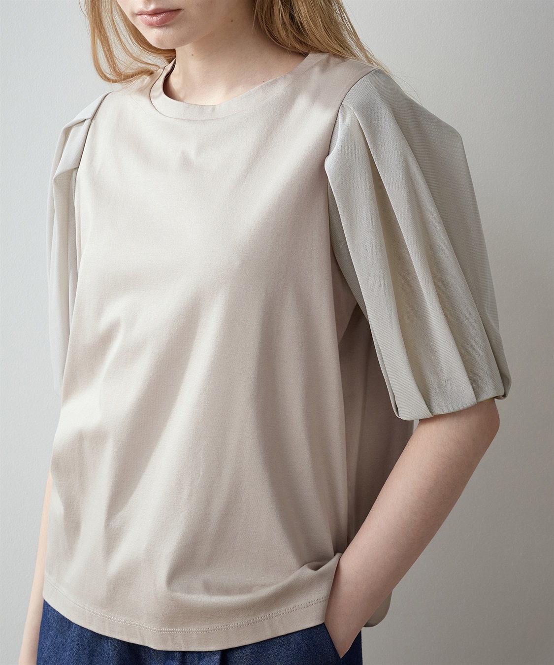 LE SOUK HOLIDAY 【接触冷感】チュールスリーブタックプルオーバー_sub_12