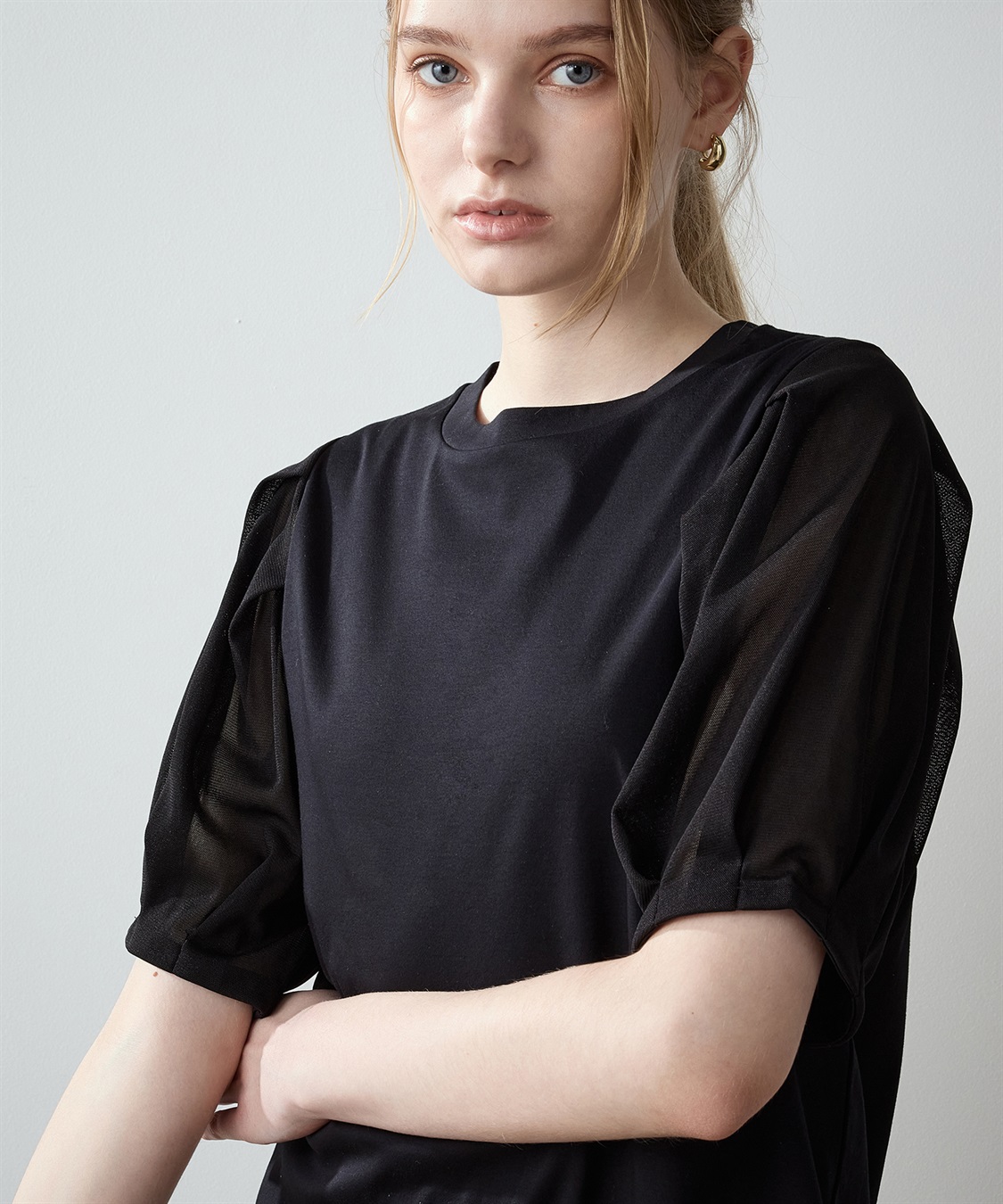 LE SOUK HOLIDAY 【接触冷感】チュールスリーブタックプルオーバー_sub_16