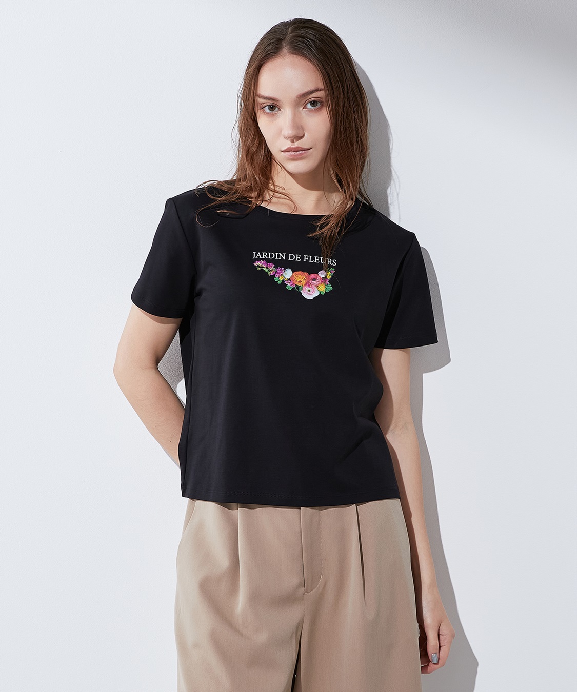 LE SOUK HOLIDAY 【接触冷感・汗じみ防止】ブーケプリントTシャツ_sub_13