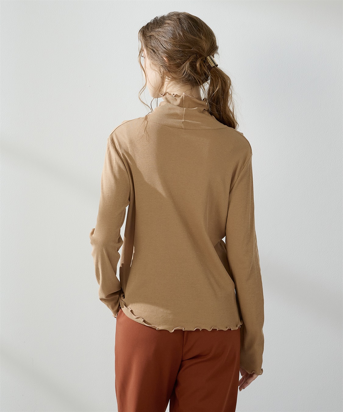 lelill◆25SS/ハイテク2WAY H/Sプルオーバー/38/ポリエステル/KHK/12531812 lelill(レリル) / 25SS/【日本製】ハイテクワッフルオーバー