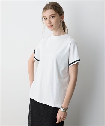 LE SOUK HOLIDAY ラインモックネックTシャツ【接触冷感】_subthumb_2
