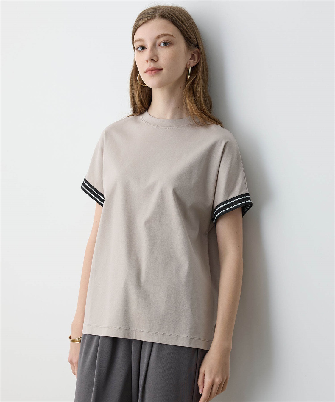 LE SOUK HOLIDAY ラインモックネックTシャツ【接触冷感】_sub_4