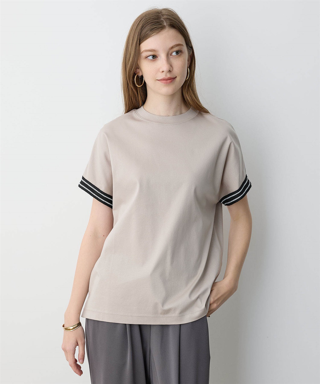 LE SOUK HOLIDAY ラインモックネックTシャツ【接触冷感】_sub_7